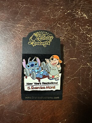 #ad 2006 Disney Auctions New Years Resolutions Lilo And Stitch Jumbo Pin HTF LE 100 $150.00
