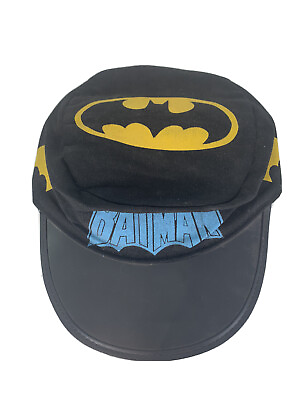 #ad Batman 1965 Cap Hat Painters Hat Black Blue Logo Rare DC Comics Vintage C $45.00