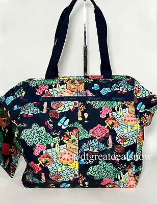 #ad NWT LeSPortsac Ever Tote 3802 E539 Painted Picnic Lightweight Travel Bag $84.98
