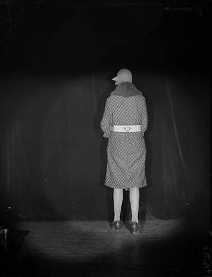 #ad Woman walking away from camera with torch lamp around her waist 1930s Old Photo AU $9.00
