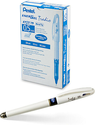 #ad NEW Pentel EnerGel Tradio Pearl .5mm Needle Tip BLUE Gel Pen 12 Pack BLN115W C $18.29