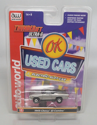 #ad Auto World T Jet OK Used Cars 1969 Chevrolet El Camino Silver HO Slot Car $49.99