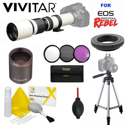 #ad WHITE LINE PRO TELESCOPE ZOOM LENS 500 1000MM FOR CANON EOS T3 T3I T5 T5I T2 T6 $197.69