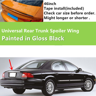 #ad 46#x27;#x27;Universal Tail Spoiler Wing Rubber Gloss Black For Mercury Sable 00 03 Sedan $36.20