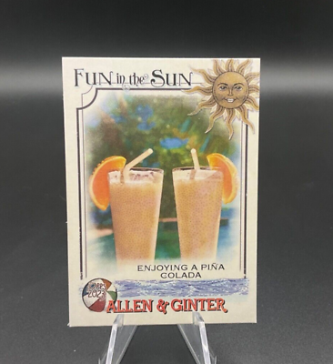 #ad 2023 Topps Allen amp; Ginter Fun In The Sun # FITS 15 Enjoying A Pina Colada Card $1.40