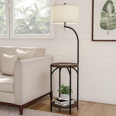 #ad 58 inch Floor Lamp with USB Charging Side Table LED Bulb and Shade $128.48