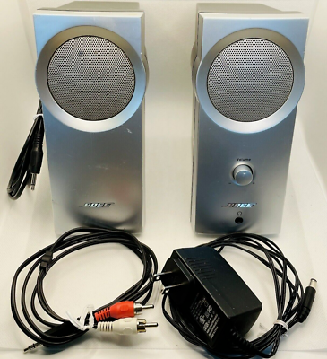 #ad Bose Companion 2 Computer Speakers Silver Tested Works Portable Speaker System $19.87