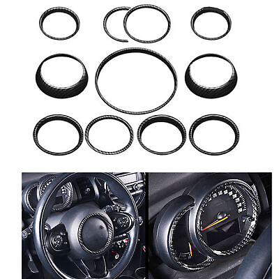 #ad Carbon Fiber Look Car Interior Ring Cover Trim For BMW Mini Cooper F55 F56 Black $99.71