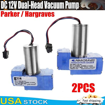 #ad #ad 2PCS Parker Hargraves DC 12V Brushless Vacuum Pump Double Head Diaphragm Pump $29.99