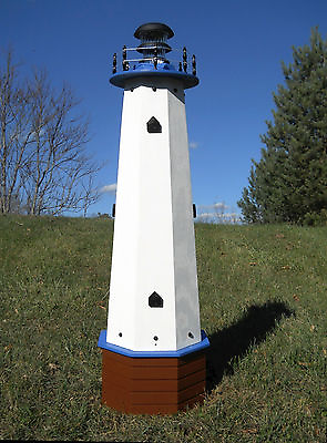 #ad Lighthouse well pump cover solar decorative outdoor 4 ft tall blue accents $209.00