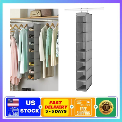 #ad Shoe Shelves Space Saver Hanging Storage Closet Organizer Hanger Rack Gray NEW $13.99