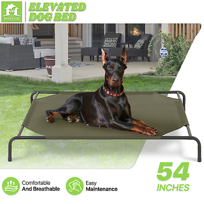 #ad 54quot; Elevated Cooling Dog Beds Portable Ventilated Mesh Comfortable Sleeping Bed $44.99