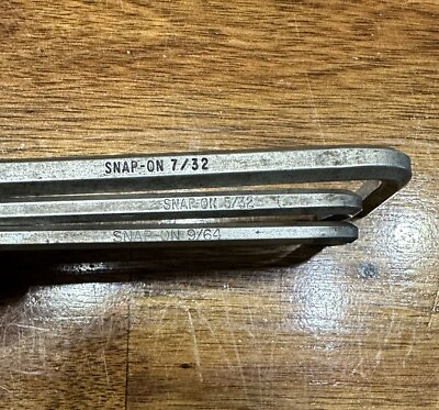 #ad 3 SNAP ON Vintage Allen Wrench Hex Keys 7 32 5 32 9 64 L shaped Odd Font $20.00