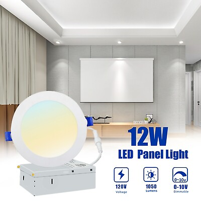 #ad 12 Pack 6 Inch LED Recessed Light with Night Light Canless Ultra Thin Wafer $97.39