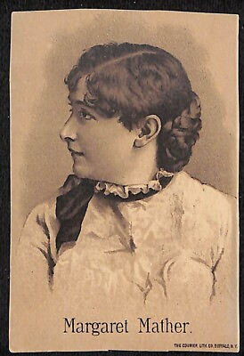 #ad Margaret Mather Portrait Victorian Card Canadian Actress No Adv. Trimmed $9.99