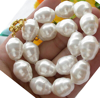 #ad New Fashion 20mm White Baroque South Sea Shell Pearl Beads Necklace 16 28quot; AAA $27.54