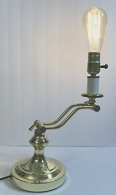 #ad Vintage Unusual Brass amp; Metal Adjustable Table Desk Lamp Works No Bulb Or Shade $50.00