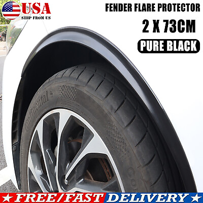 #ad 2pcs Car Wheel Eyebrow Arch Protector Trim Lips Fender Flares Matte Black Look $15.46