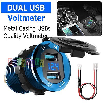 #ad 12V 24V Car Marine Motorcycle LED Digital Voltmeter Voltage Meter Battery Gauge $11.75