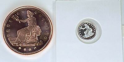 #ad Silver amp; Copper * Trade Dollar Art Rounds * Combo Set * .999 Bullion * USA Mint $4.99