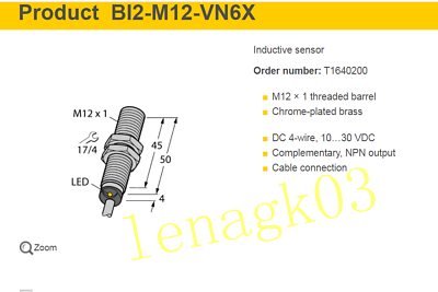 #ad Original Proximity Switch BI2 M12 VN6X Plug in Induction Switch Sensor $16.20