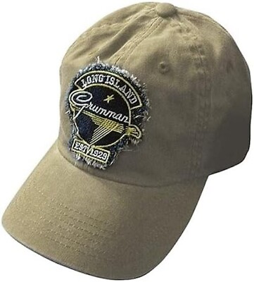 #ad Grumman Aircraft Vintage Look Logo Worn Patch Khak Hat WWII Aviation HAT 0119 K $29.95