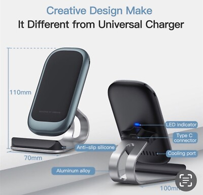 #ad Qi Wireless Fast Charger Charging Pad Stand Dock For I Phone Samsung Galaxy $12.99