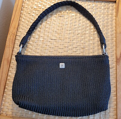 #ad Lina crochet purse handbag Shoulder Black $8.99