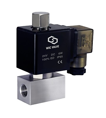 #ad 1 4quot; Inch Normally Open Stainless High Pressure 725 PSI Solenoid Valve 24V DC $154.99