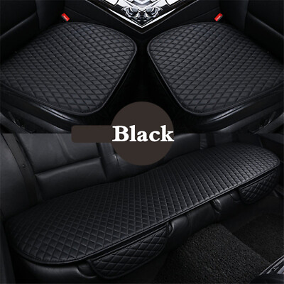 #ad 3Pcs Car New Seat Cover Front Rear Cushion Pu Leather for Interior Accessories $40.47