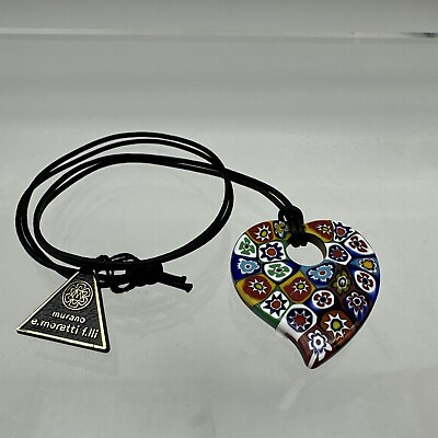 #ad Authentic Murano Glass Heart Necklace New MQ 45 19 $22.99