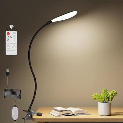 #ad Clip On Light Desk Lamp: LED Reading Book Light for Bedroom Office with Remot... $23.45