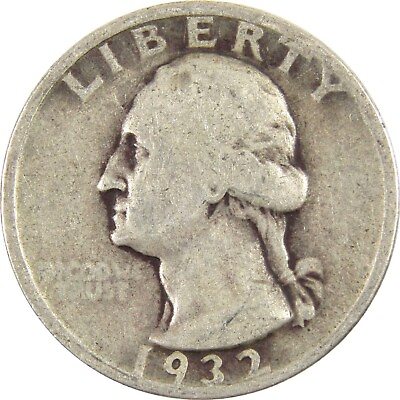 #ad 1932 D Washington Quarter AG About Good 90% Silver 25c Coin $23.99