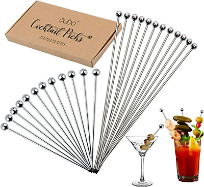 #ad Cocktail Picks Martini Stirrers Toothpicks – 24 Pack 4 amp; 8 Inch Reusable Coc $27.05