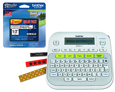 #ad Brother PTouch PTD210 2 Laminated Tapes Easy to Use Label Maker One Touch Keys $79.90