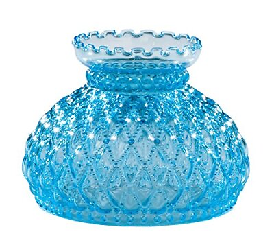 #ad Light Blue Glass Lamp Shade With Diamond Quilted Pattern Student Glass Shade Wit $116.17