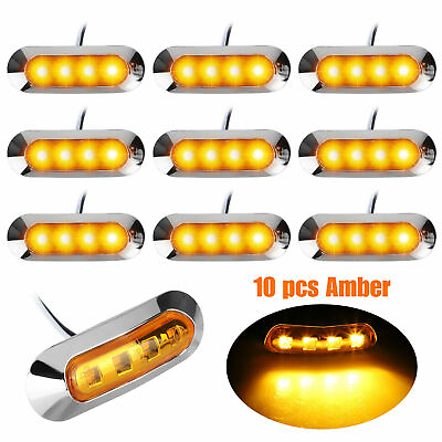#ad 10x Amber LED Clearance Side Marker Indicator Light for Car Truck Trailer 12 24V $14.99