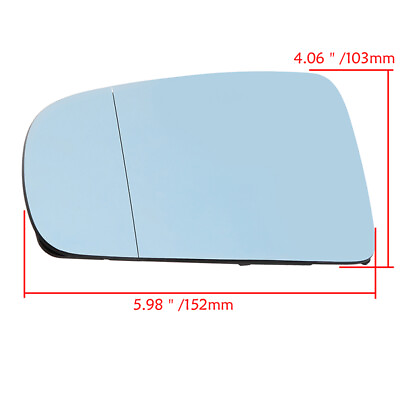 #ad For Audi A4 B6 B7 A6 C6 2002 2008 Rear Mirror Glass Lens Heating Blue Left Side $19.54