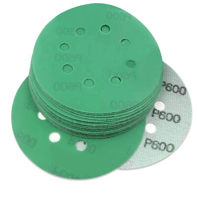 #ad 50PCS 5 in 600 Grit Wet Dry Sanding Discs Hook and Loop Orbital Sander Sandpaper $17.38