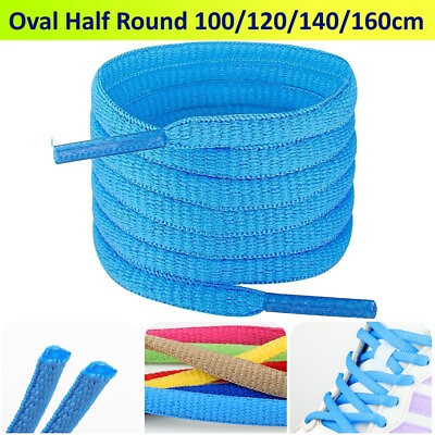 #ad Half Round Oval Shoelaces 100 120 140 160cm Sport Shoe Laces Strings Sneakers $3.95