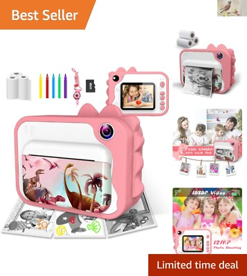 #ad Children#x27;s Instant Print Camera 12MP 1080P Video 32GB SD Card Pink $57.96