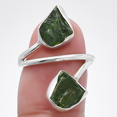 #ad Natural Chrome Diopside Rough 925 Sterling Silver Ring s.6.5 Jewelry R 1169 $10.99