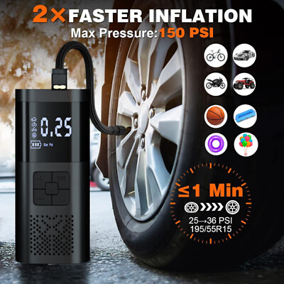 #ad Auto Car Tire Air Inflator Portable Tyre Electric Pump Cordless USB Rechargeable $16.99