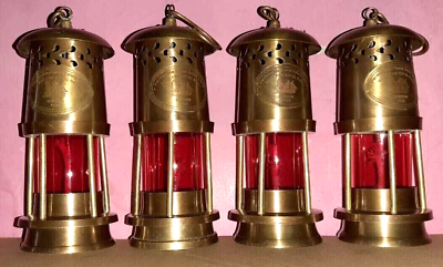 #ad Lamp Antique Brass Lamp Nautical Maritime Ship Boat Light 6quot; Set of 4 Unit $110.00