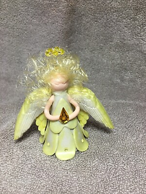#ad KEllis Handmade Polymer Clay Angel Yellow with Golden Accent $9.95