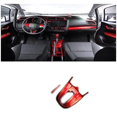 #ad 2014 2019 2020 For Honda Fit Jazz gear shift panel trim Red ABS central console $44.78