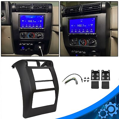 #ad For 2003 2006 04 05 Jeep Wrangler TJ Double Din Radio Dash Kit w Wiring Harness $69.30