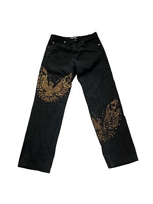 #ad Miskeen Designer Jeans Studded Eagle Streetwear Size 32 KK218 $45.00