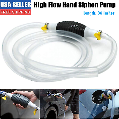 #ad Largest Manual Hand Siphon Syphon Transfer Pump Fluid Liquid Water Gas Gasoline $6.99