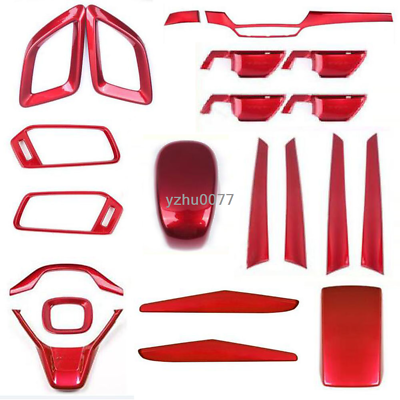 #ad For Honda Accord 2018 2020 ABS Red Car Interior Decoration Kit Covers Trim 21pcs $311.02